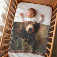 Load image into Gallery viewer, Bear Throw Blanket – 100% Cotton Woven Rustic Cabin Wildlife Tapestry