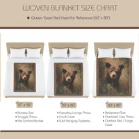Load image into Gallery viewer, Bear Throw Blanket – 100% Cotton Woven Rustic Cabin Wildlife Tapestry