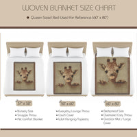 Load image into Gallery viewer, Giraffe Nursery Blanket – Woven Cotton Boho Safari Throw with Fringe