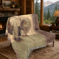 Load image into Gallery viewer, Elephant Throw Blanket – Safari Nursery Woven Cotton Gift