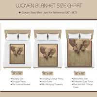 Load image into Gallery viewer, Elephant Throw Blanket – Safari Nursery Woven Cotton Gift