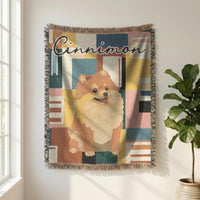 Load image into Gallery viewer, Custom Pet Blanket – Woven Cotton Personalized Portrait Throw