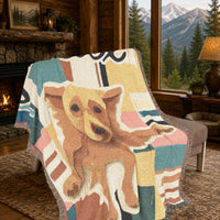 Load image into Gallery viewer, Custom Pet Blanket – Woven Cotton Personalized Portrait Throw