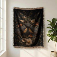 Load image into Gallery viewer, Tree of Life Blanket – Woven Tapestry Throw with Cotton Fringe Trim