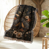 Load image into Gallery viewer, Tree of Life Blanket – Woven Tapestry Throw with Cotton Fringe Trim