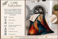 Load image into Gallery viewer, Wolf Sherpa Blanket – Plush Fleece Throw Howling Wolf Design