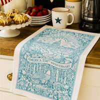 Load image into Gallery viewer, Vintage Americana Kitchen Towel America 250th Anniversary Capitol Building Design Patriotic Tea Towel Commemorative Semiquincentennial Gift Cotton Flour Sack Dish Towel Eagle Artwork Heritage Celebration Home Display Museum Quality