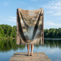 Load image into Gallery viewer, Cotton Woven Blanket Farmhouse Tapestry Throw Cottage Landscape Design With Decorative Fringe Edges Rustic Country Home Textile Cozy Sofa Throw Living Room Accent Bed Covering Wall Hanging Pastoral Scene Earth Tones Boho Style Gift
