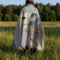 Load image into Gallery viewer, Snowy Owl Blanket – Woven Cotton Wildlife Throw Tapestry