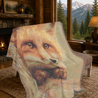 Load image into Gallery viewer, Fox Throw Blanket – Woven Vintage Tapestry for Woodland Nursery
