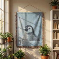 Load image into Gallery viewer, Penguin Woven Blanket – Cotton Throw Tapestry Nursery Wall Art
