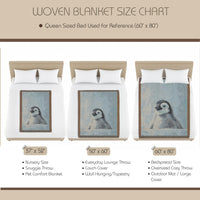 Load image into Gallery viewer, Penguin Woven Blanket – Cotton Throw Tapestry Nursery Wall Art