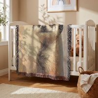 Load image into Gallery viewer, Wildlife Tapestry Throw Blanket Photographic Meerkat Portrait Woven Cotton Design Soft Textured Surface Perfect Living Room Accent Cozy Sofa Throw Bedroom Blanket Wall Hanging Art Display Fringed Edges Detail Safari Theme Gift Animal Lovers