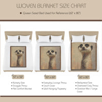 Load image into Gallery viewer, Meerkat Throw Blanket – Woven Cotton Wildlife Tapestry Wall Hanging