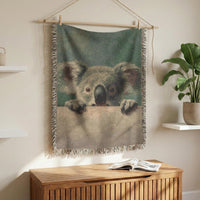 Load image into Gallery viewer, Koala Baby Blanket – Handwoven Cotton Animal Theme Nursery Gift