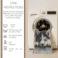 Load image into Gallery viewer, Custom Pet Blanket – Personalized Name Embroidered Woven Cotton