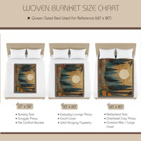 Load image into Gallery viewer, Forest Tapestry Blanket – Woven Moon Landscape Rustic Cabin Throw