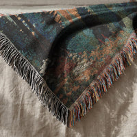 Load image into Gallery viewer, Forest Tapestry Blanket – Woven Moon Landscape Rustic Cabin Throw