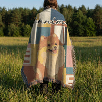 Load image into Gallery viewer, Custom Pet Blanket – Woven Cotton Personalized Portrait Throw