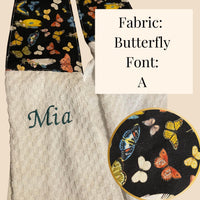 Load image into Gallery viewer, Handmade Kitchen Towel Set Custom Embroidered Name Design White Waffle Weave Cotton Material Quality Craftsmanship Hanging Boa Accessory Decorative Floral Fabric Strap Personalized Monogram Gift Absorbent Hand Towel Perfect Housewarming
