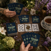 Load image into Gallery viewer, Custom Playing Cards – Vintage Moth Botanical Design Personalized Gift