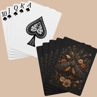 Load image into Gallery viewer, Custom Playing Cards – Vintage Moth Botanical Design Personalized Gift