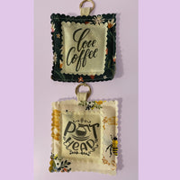 Load image into Gallery viewer, Coffee Keychain Charm – Handmade Gift for Coffee Lovers Bag Tag