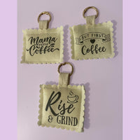Load image into Gallery viewer, Coffee Keychain Charm – Handmade Gift for Coffee Lovers Bag Tag