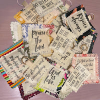 Load image into Gallery viewer, Bible Verse Bag Charm – Scripture Tag with Metal Clasp Attachment
