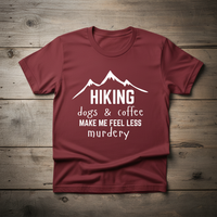 Load image into Gallery viewer, Hiking Shirt Funny Dogs Coffee Outdoors Tee
